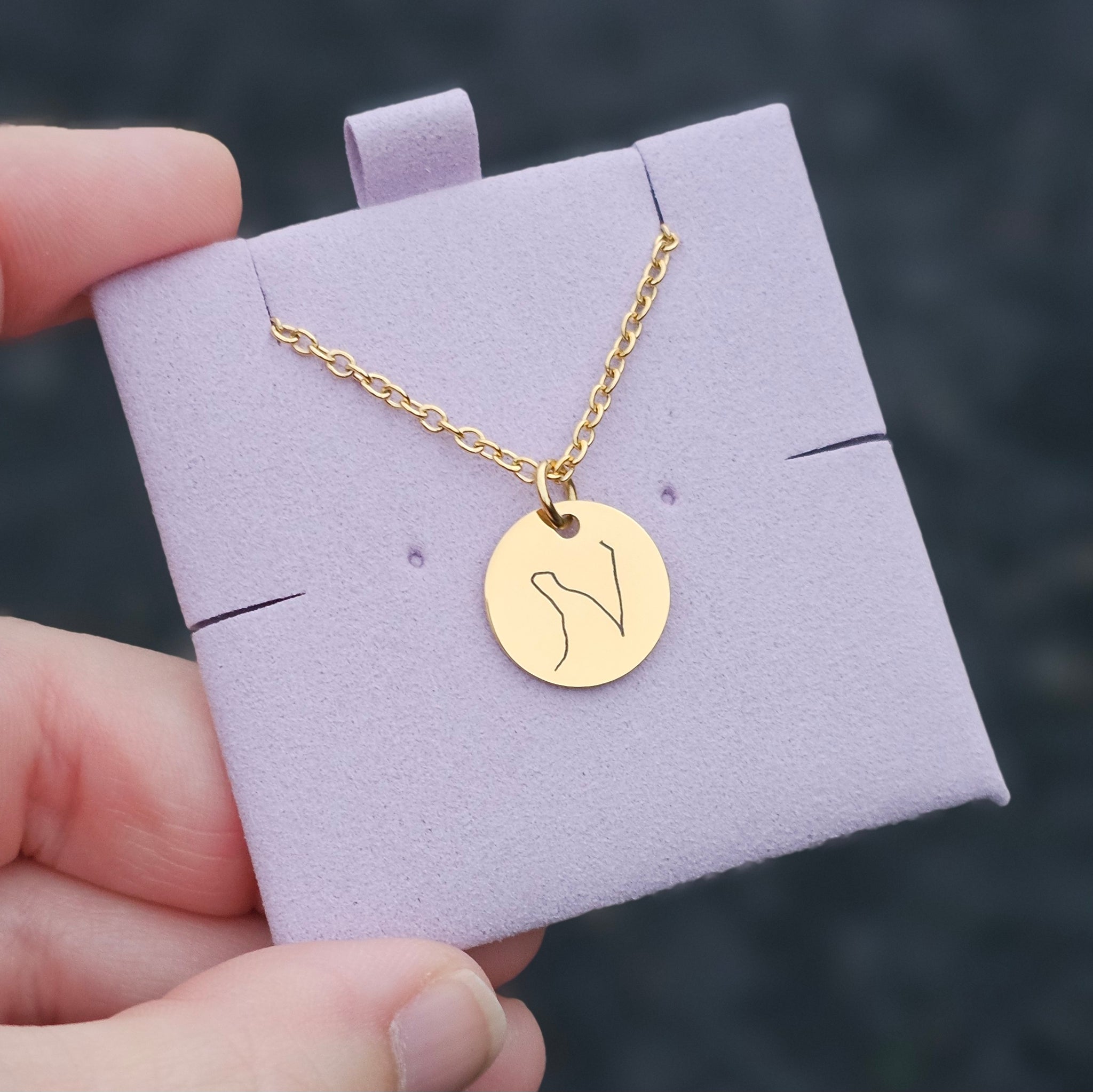 Forever Scripted Initial Disk Necklace