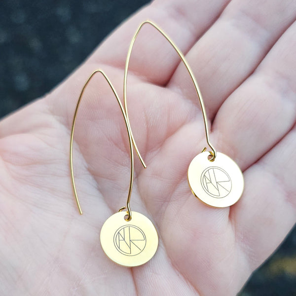 Name Logo Drop Earrings