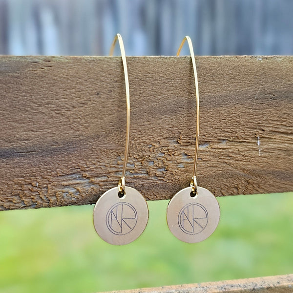 Name Logo Drop Earrings