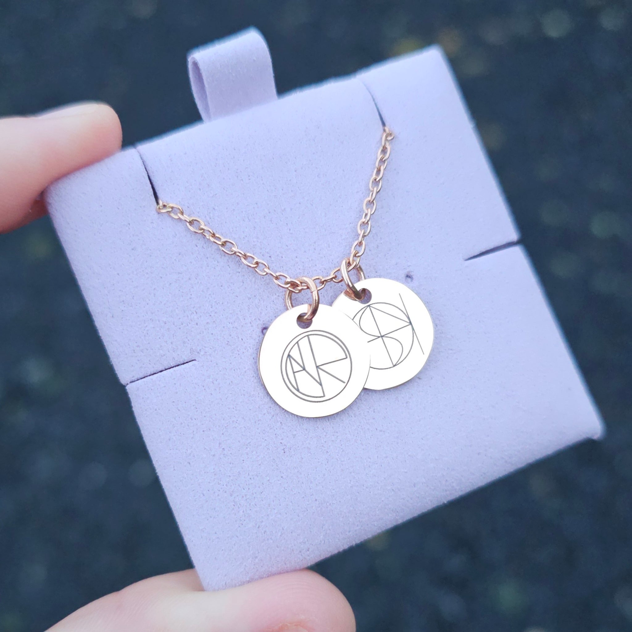 Name Logo Mini Disk Necklace