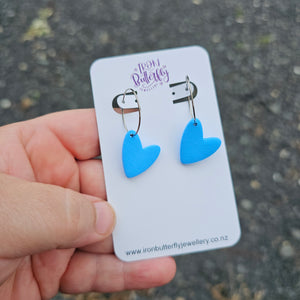 Mini Heart Hoops - Blue